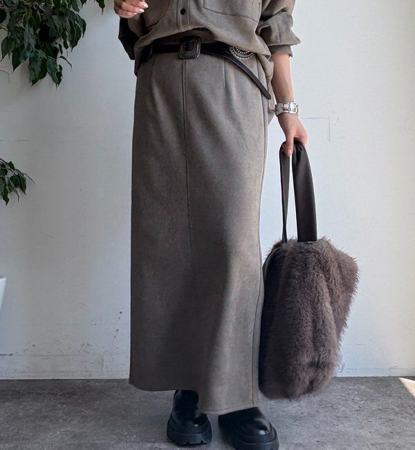  「スウェードダンボールIラインスカート」|スカート|