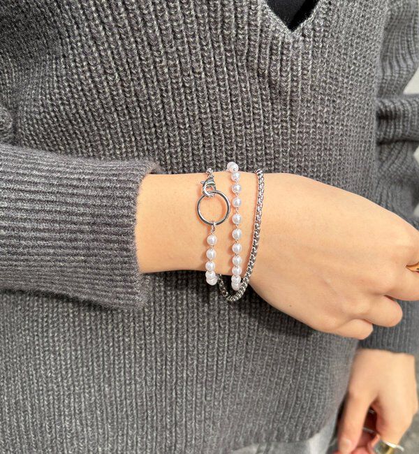  「パール&times;チェーンネックレス」|ネックレス|