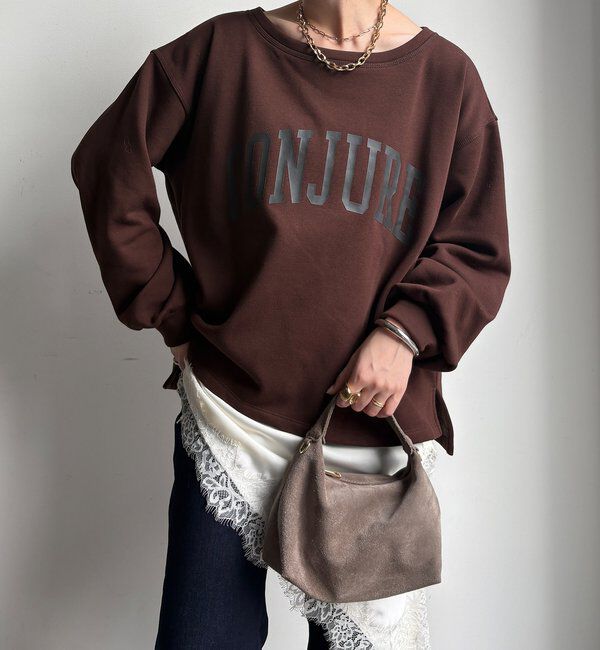  「前後ロゴプリント裏起毛プルオーバー」|Tシャツ・カットソー|