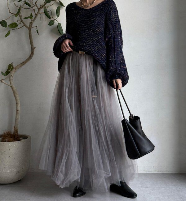  「MIXヤーンVネックプルオーバー」|ニット・セーター|