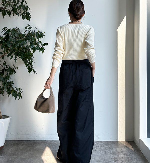  「ウエスト折り返しギャザーパンツ」|チノ|