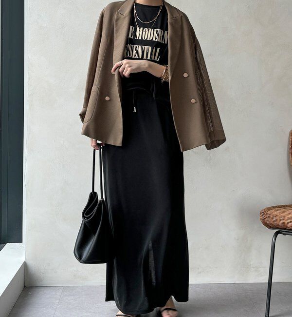  「【セットアップ可能】フロッキー肩タックプリントTEE」|Tシャツ・カットソー|