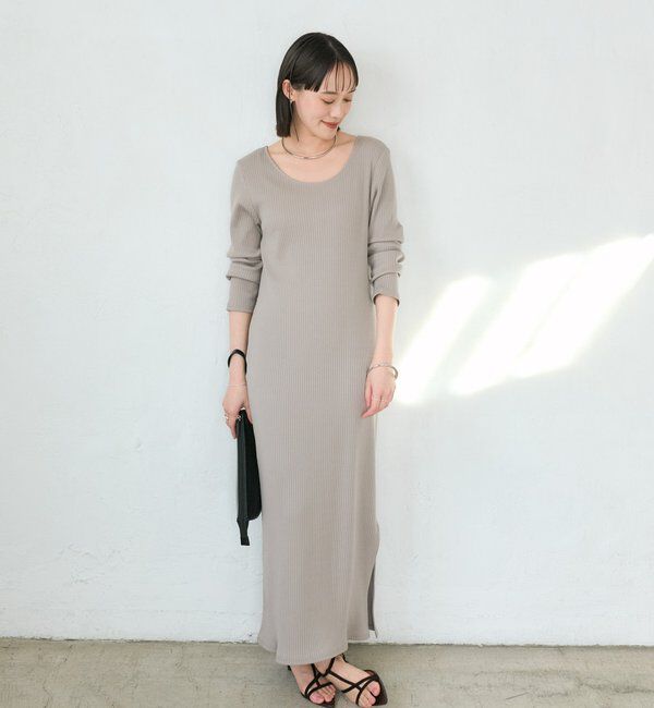 「【全骨格細見え】NEW2WAYロングリブワンピース」|ワンピース|
