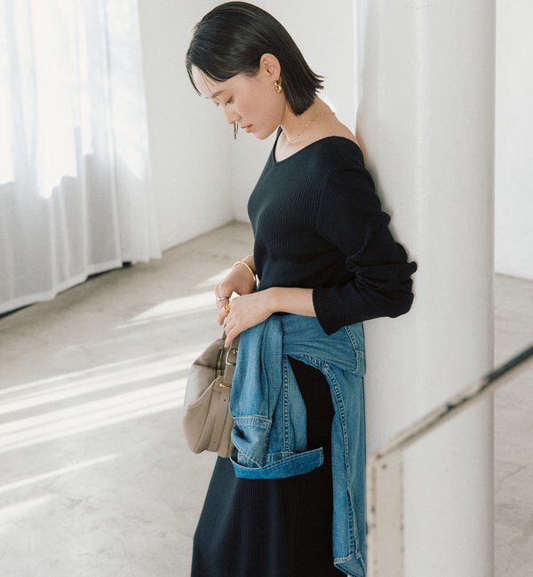  「【全骨格細見え】NEW2WAYロングリブワンピース」|ワンピース|