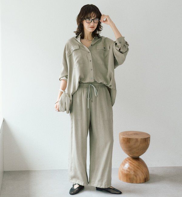  「【セットアップ可/こなれ感抜群】ガーメントダイ2wayワイドパンツ」|チノ|