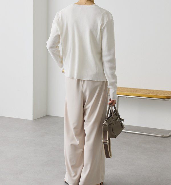  「予約【アンサンブル対応可】コットンUネックリブニット」|ニット・セーター|