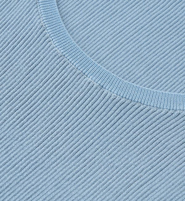  「予約【アンサンブル対応可】コットンUネックリブニット」|ニット・セーター|