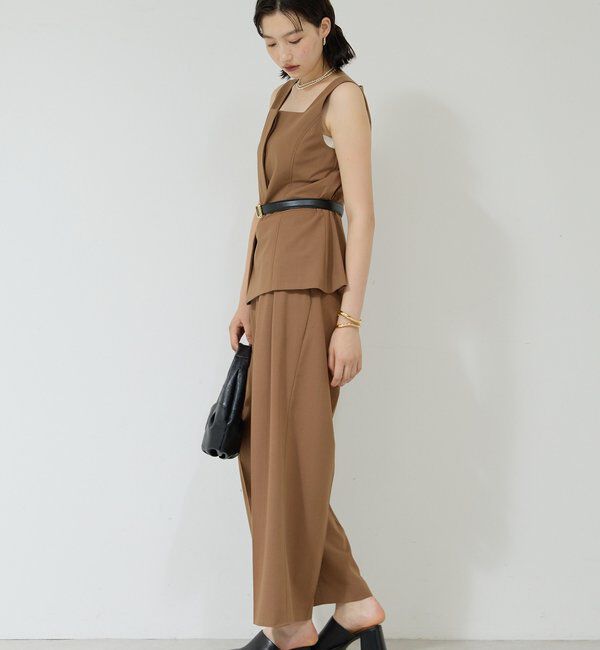  「【新色BR登場/セットアップ対応】ダブルタックパンツ」|スラックス|