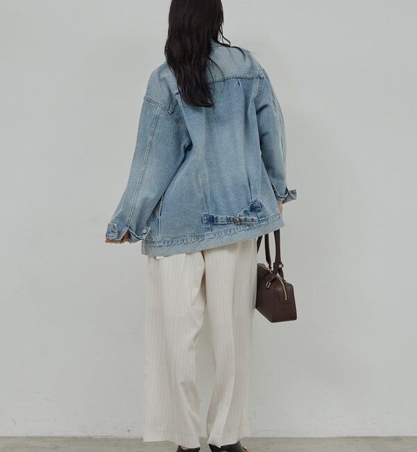  「【手洗い可】ストライプイージーパンツ」|チノ|