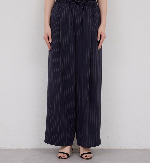  「【手洗い可】ストライプイージーパンツ」|チノ|