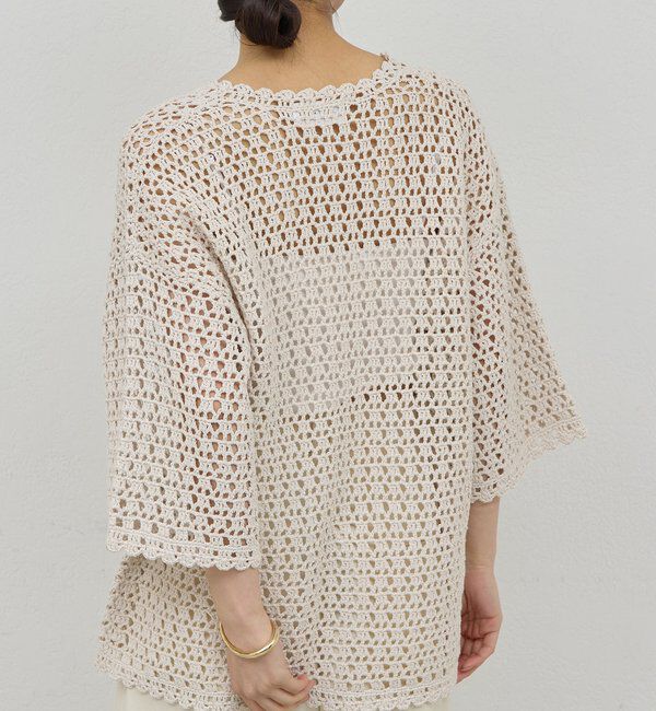  「【HERITANOVUM】コットンペーパークロシェットプルオーバー」|ニット・セーター|
