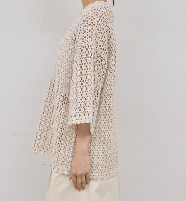  「【HERITANOVUM】コットンペーパークロシェットプルオーバー」|ニット・セーター|