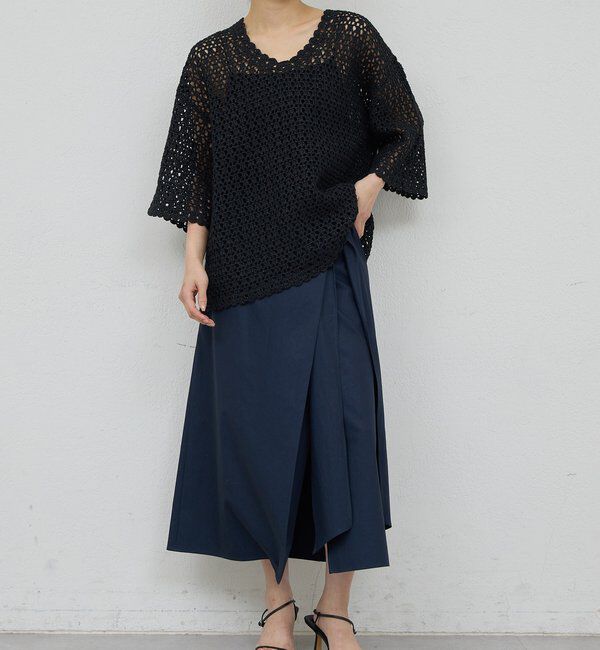  「【HERITANOVUM】コットンペーパークロシェットプルオーバー」|ニット・セーター|