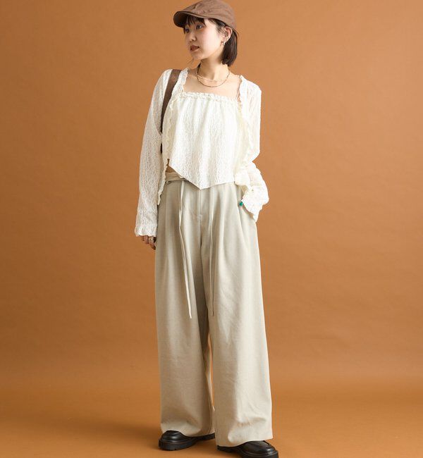  「ドロストダブルベルトパンツ」|チノ|