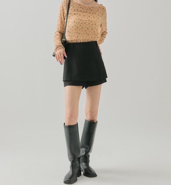  「小花シャーリングTシャツ」|Tシャツ・カットソー|