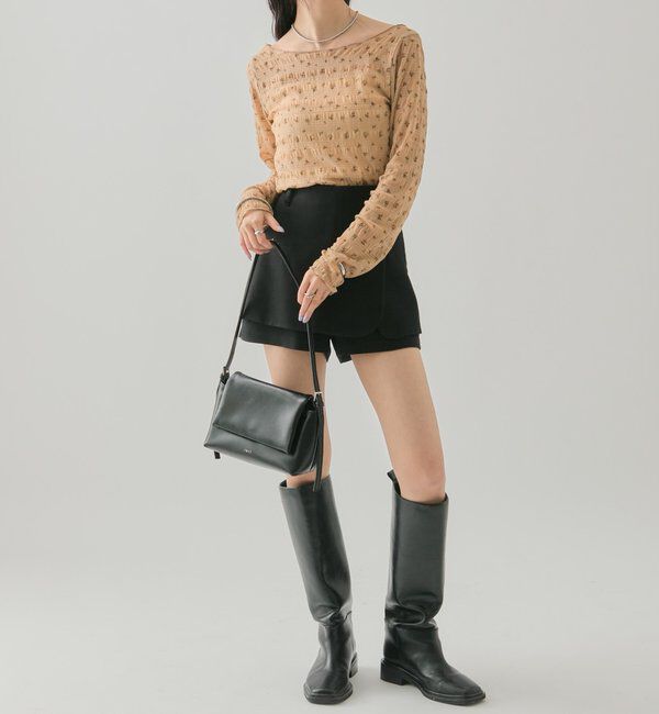  「小花シャーリングTシャツ」|Tシャツ・カットソー|