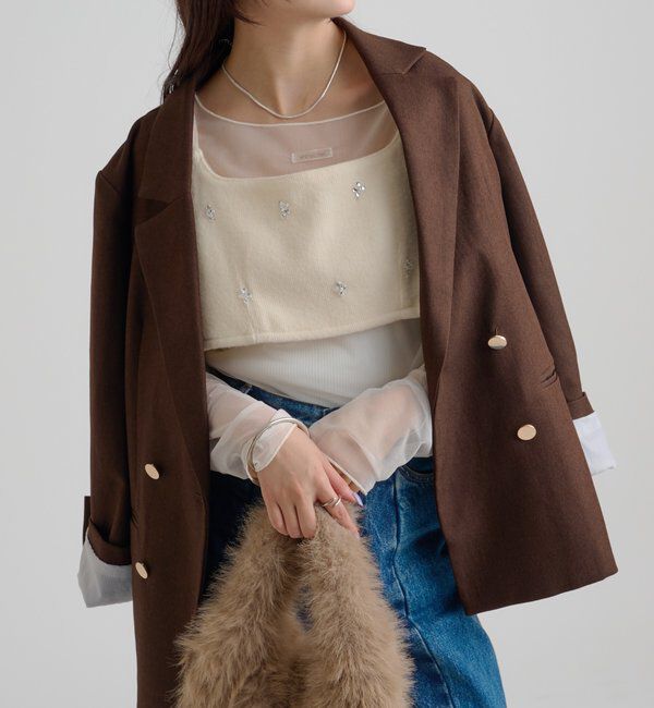  「ウールライク ビジュービスチェ」|シャツ・ブラウス|