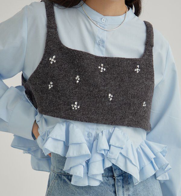  「ウールライク ビジュービスチェ」|シャツ・ブラウス|