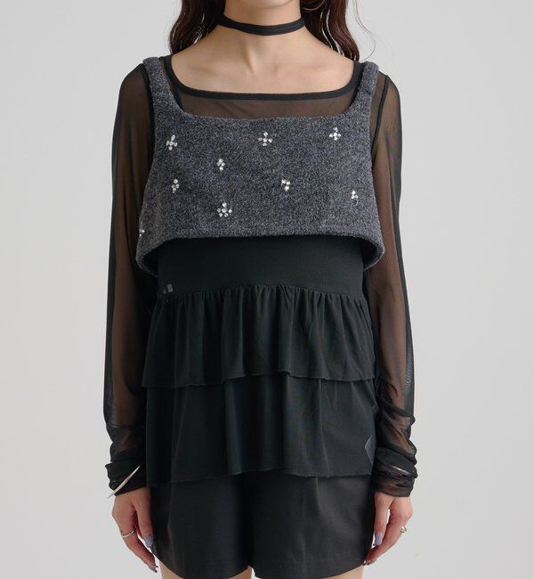  「ウールライク ビジュービスチェ」|シャツ・ブラウス|