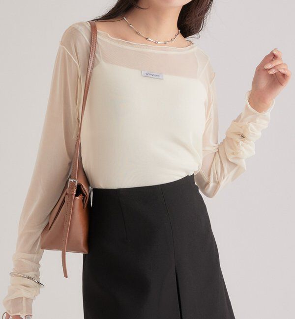  「ラメチュールプルオーバー」|Tシャツ・カットソー|ベージュ