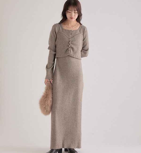  「ニットビスチェ付き ワンピース」|ワンピース|