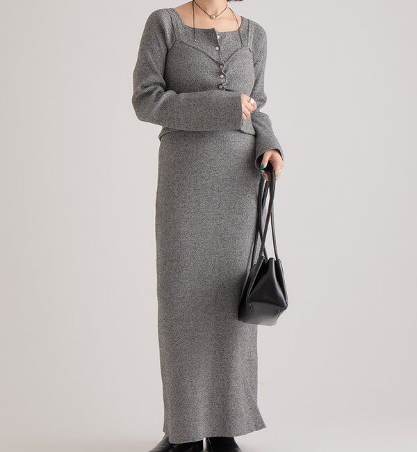  「ニットビスチェ付き ワンピース」|ワンピース|