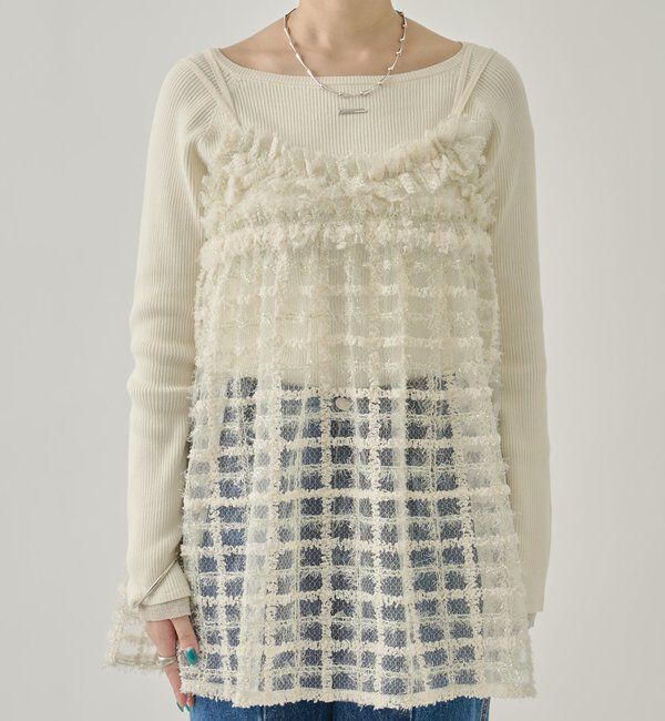  「シャイニーチェックキャミチュニック」|シャツ・ブラウス|