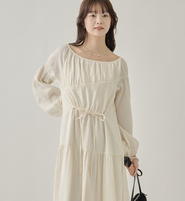  「ドロストティアードワンピース	」|ワンピース|
