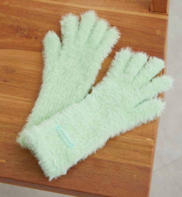  「タグ付きニットグローブ」|手袋|ミント