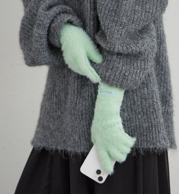  「タグ付きニットグローブ」|手袋|