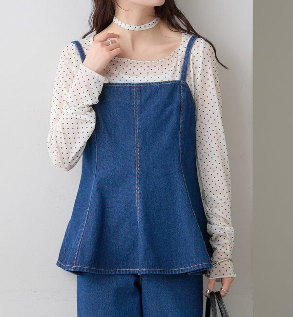  「ペプラムデニムビスチェ」|シャツ・ブラウス|ブルー