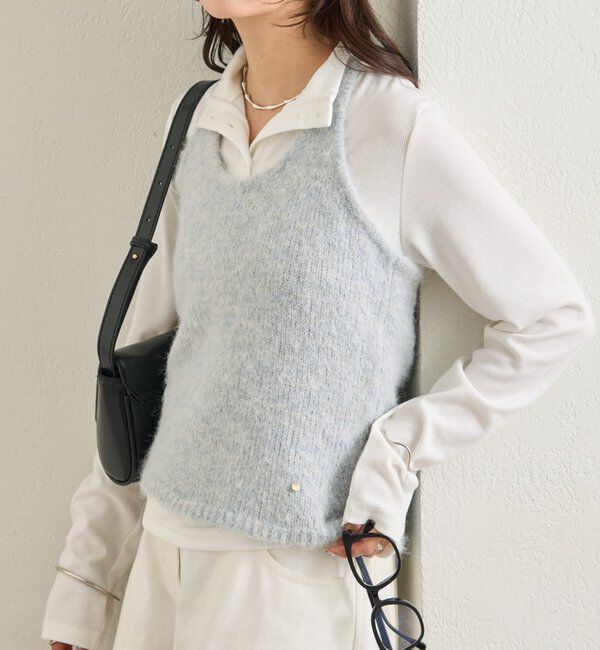  「ふわふわホルターニットビスチェ」|ニット・セーター|ブルー