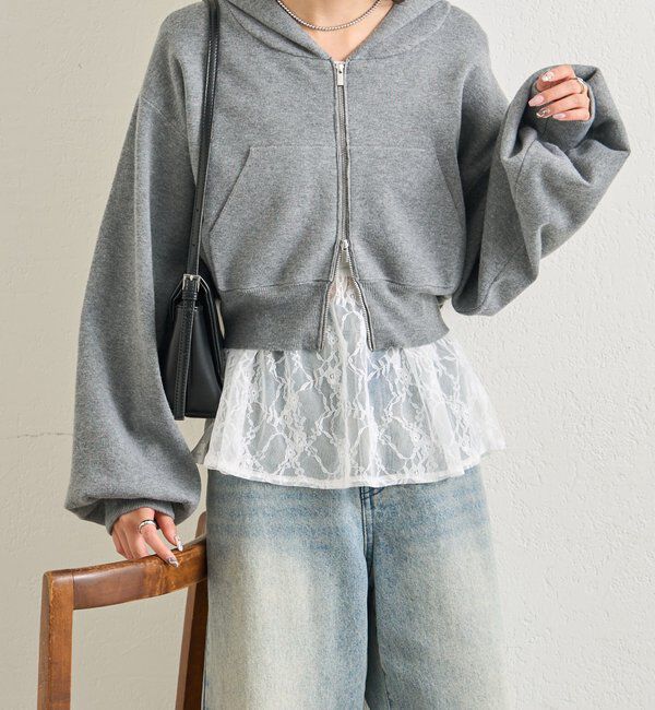  「フーディーニットショートパーカー」|パーカー|