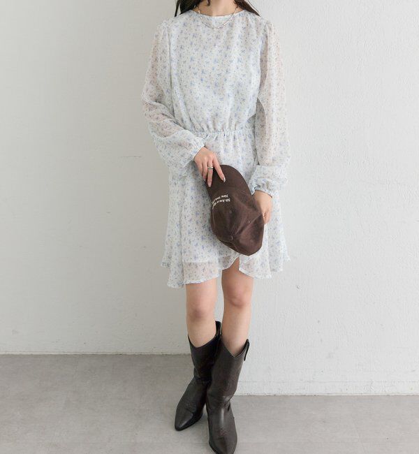  「カシュクールフラワーミニワンピース」|ワンピース|