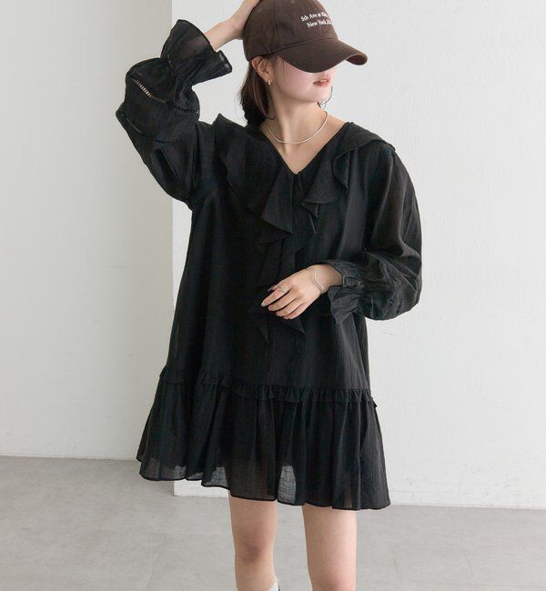 「ラッフルティアードミニワンピース」|ワンピース|
