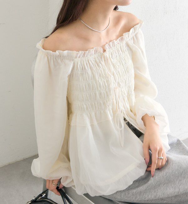  「ドットフラワーバルーンブラウス」|シャツ・ブラウス|