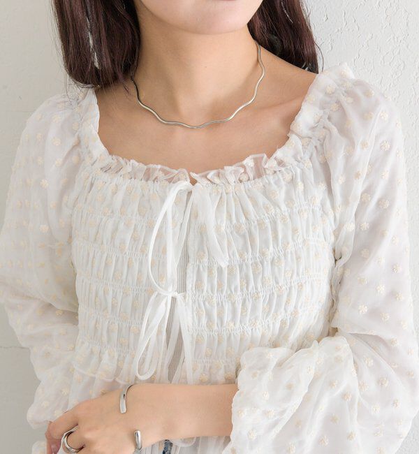  「ドットフラワーバルーンブラウス」|シャツ・ブラウス|