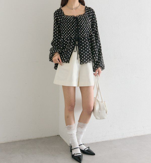  「ドットフラワーバルーンブラウス」|シャツ・ブラウス|