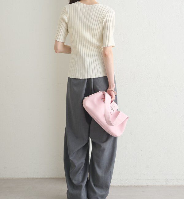  「ラウンドスリット半袖カーディガン」|カーディガン|