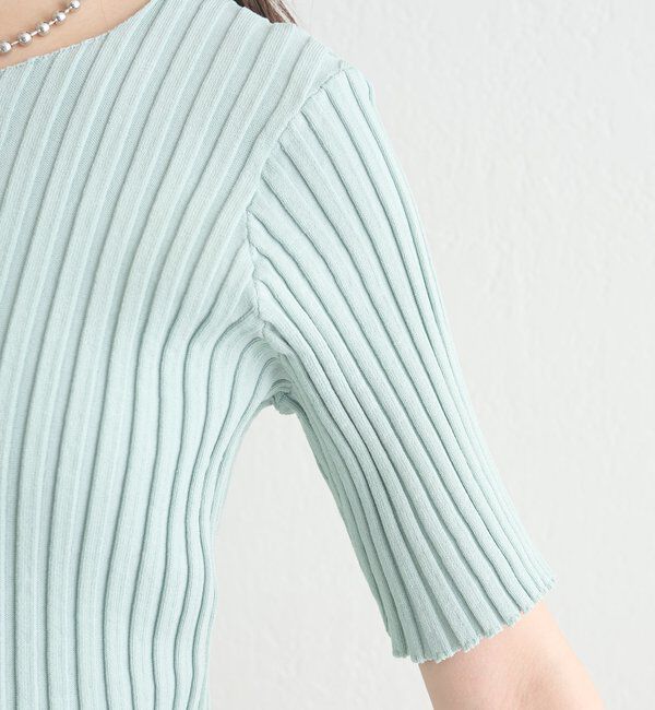  「ラウンドスリット半袖カーディガン」|カーディガン|