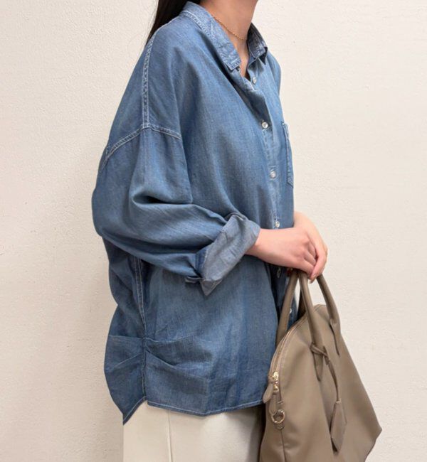  「【@_shirabe.s_コラボ】シアーデニムタックシャツ」|シャツ・ブラウス|
