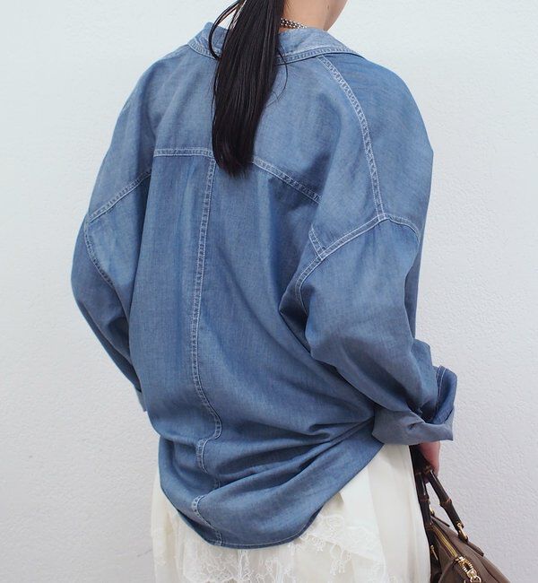  「【@_shirabe.s_コラボ】シアーデニムタックシャツ」|シャツ・ブラウス|