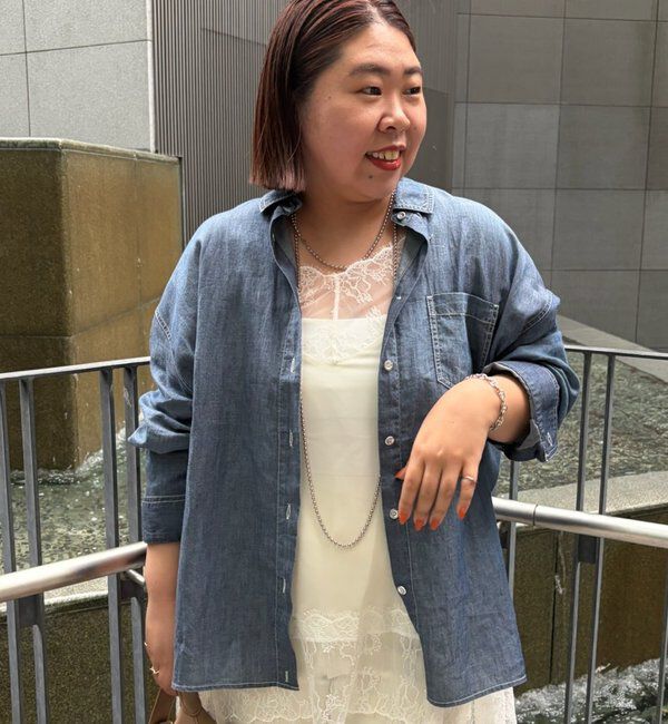  「【@_shirabe.s_コラボ】シアーデニムタックシャツ」|シャツ・ブラウス|