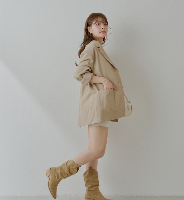  「ロゴブローチ付きオーバーシングルジャケット」|テーラードジャケット|