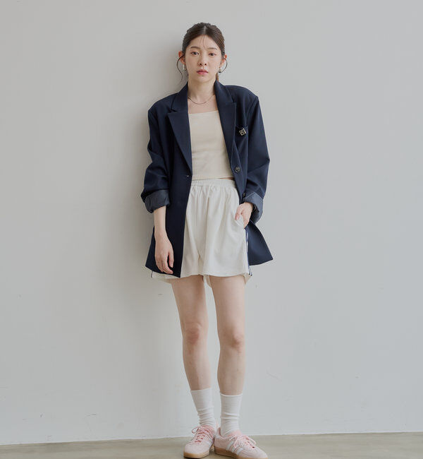  「ロゴブローチ付きオーバーシングルジャケット」|テーラードジャケット|
