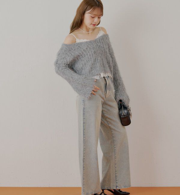  「レースドッキングシャギーニット」|ニット・セーター|