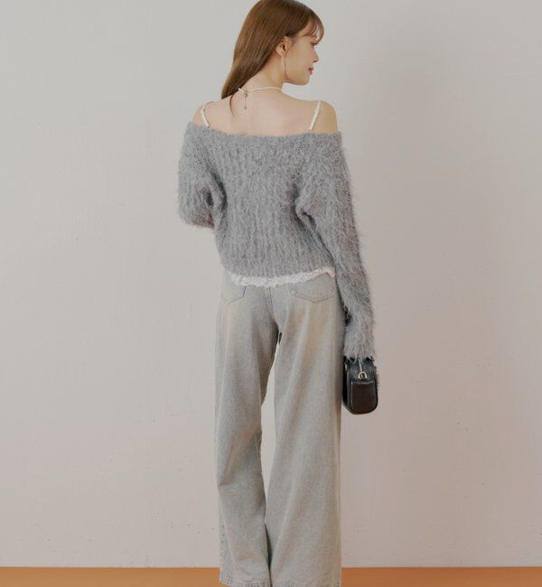  「レースドッキングシャギーニット」|ニット・セーター|