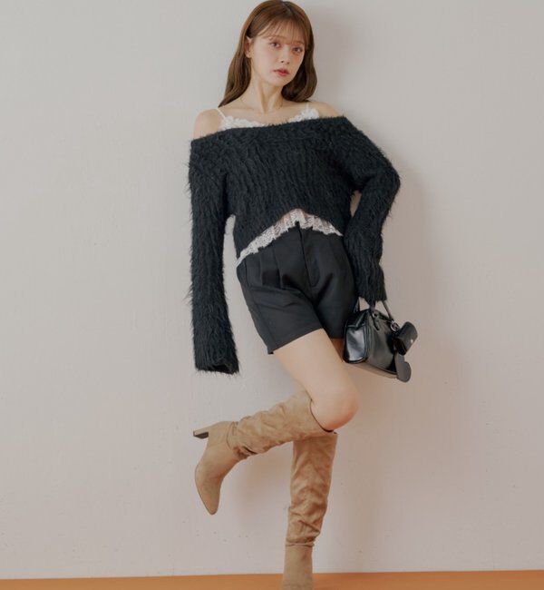  「レースドッキングシャギーニット」|ニット・セーター|