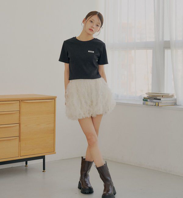  「チュールティアードバルーンショートパンツ」|チノ|