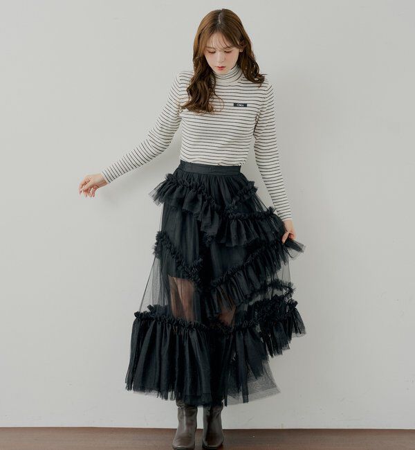  「胸ロゴラメタートルニット」|ニット・セーター|